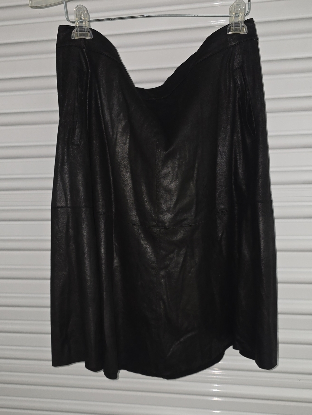 rebels Black Faux Leather Skater Skirt